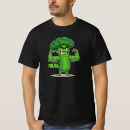 Sterke Groenten Club-Flexing Broccoli Grappige Car T-shirt