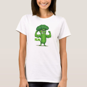 Sterke Groenten Club-Flexing Broccoli Grappige Car T-shirt