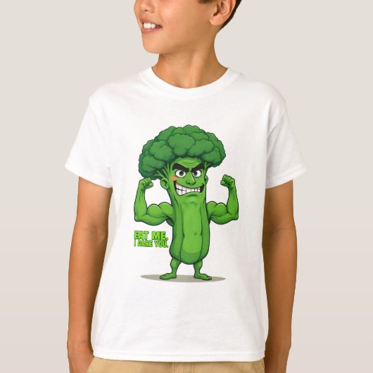 Sterke Groenten Club-Flexing Broccoli Grappige Car T-shirt (Voorkant)