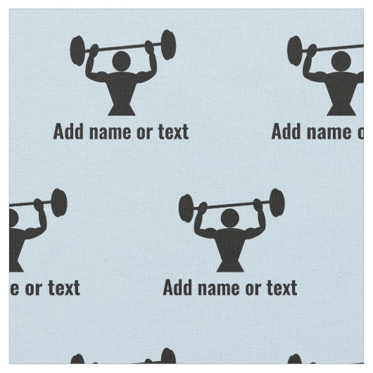 Sterke Guy Bodybuilder met eigen tekst op elke kle Stof (Close Up)