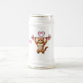 Sterke Gym Kat Moeder Bierpul – Moederdag Geschenk