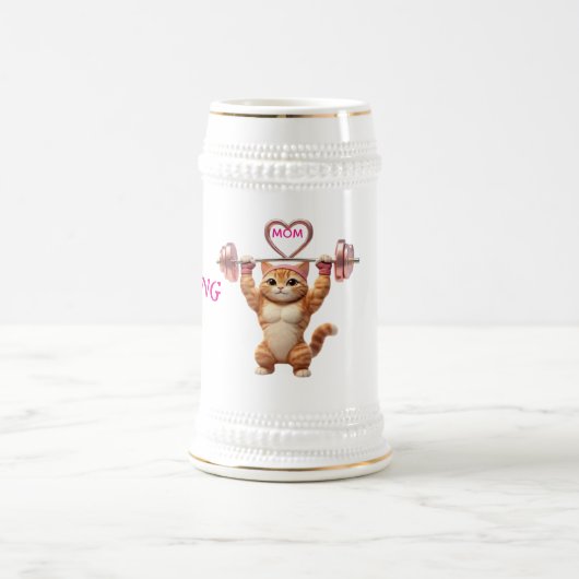Sterke Gym Kat Moeder Bierpul – Moederdag Geschenk (Center)