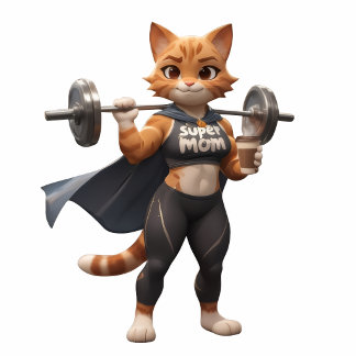 Sterke Gymkat Kussen – Dumbbell Workout Decoratie