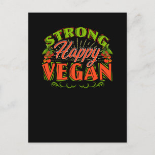 Sterke Happy Vegan Vegetarian Based Diet Lifestyle Briefkaart