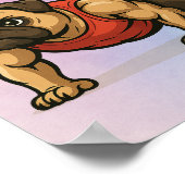 Sterke hond moeder - Muscular Pug Illustratie Poster (Hoek)