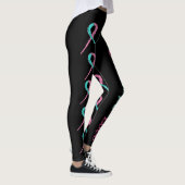 Sterke hoop liefdesroze en blauwgroen leggings (Rechts)