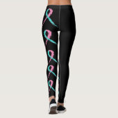Sterke hoop liefdesroze en blauwgroen leggings (Achterkant)
