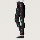 Sterke hoop liefdesroze en blauwgroen leggings (Links)