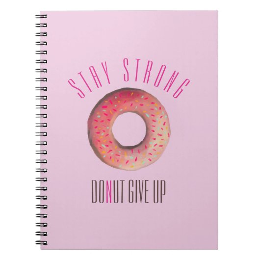 Sterke illustratie Donut Giveup blijven Notitieboek (Voorkant)