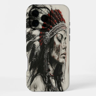 Sterke Indiase meisje krijger in de traditie iPhone 16 Pro Max Hoesje