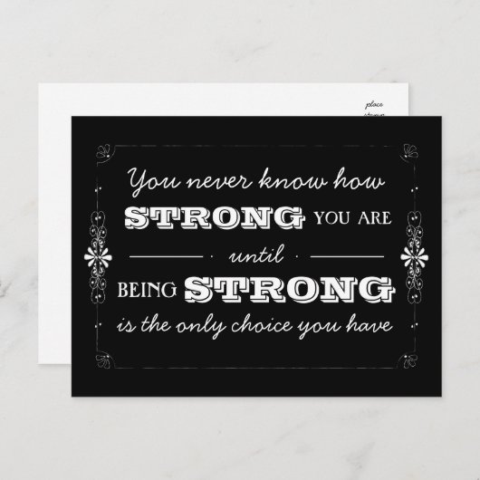 Sterke Inspirerend quote Briefkaart (Voorkant / Achterkant)