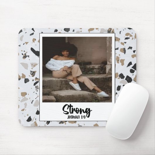 Sterke Joshua 1:9 Muismat Terrazzo Pattern (Met muis)