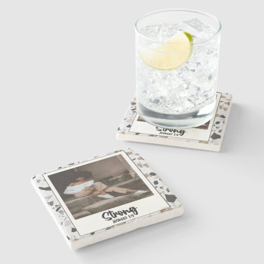 Sterke Joshua 1:9 Onderzetter van de Stone van het (Zijkant)