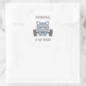 Sterke KattenPapa Ronde Sticker (Tas)