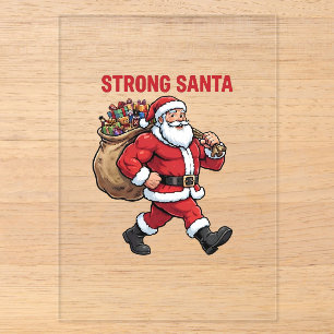 Sterke Kerstman Kerstcadeau Bezorging Acryl Uitnodigingen
