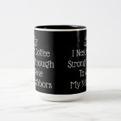 Sterke koffie-Humor Tweekleurige Koffiemok (Center)