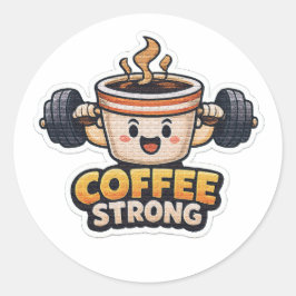 Sterke koffie  ronde sticker