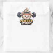Sterke koffie ronde sticker (Tas)