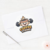 Sterke koffie ronde sticker (Envelop)