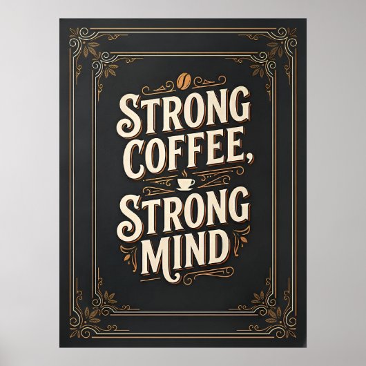 sterke koffie sterke geest poster (Voorkant)