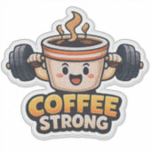 Sterke koffie sticker (Voorkant)
