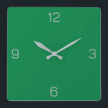 Sterke Lente Groene 008040 Kleur - Voeg Naam Optie Vierkante Klok<br><div class="desc">Voeg een naam, initialen of wat tekst toe, of houd de kleur alleen. Kleurcoördinaten met andere items in de winkel op basis van de naam en de HEX-code (zescijferige hex-triplet). Gebruik deze code om andere items te mixen, te matchen en aan te passen om mee te gaan, of om toe...</div>