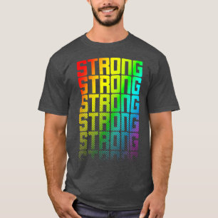 Sterke LGBTQ Rainbow Gay Pride Text Fade Graphic T-shirt