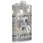 Sterke lichten Flloral Wreath Rustic Wedding Heupfles (Rechts)