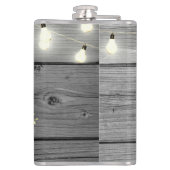 Sterke lichten Flloral Wreath Rustic Wedding Heupfles (Achterkant)