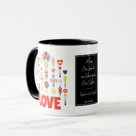 Sterke liefde en koffie Schattige paar minimalisti Mok