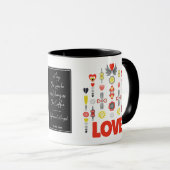 Sterke liefde en koffie Schattige paar minimalisti Mok (Voorkant rechts)