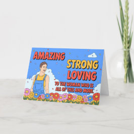 Sterke Liefdevolle Geweldige Moeder Retro Stijl Mo Feestdagen Kaart