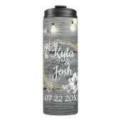 Sterke lights Wreath Rustic Wedding Thermosbeker (Voorkant)
