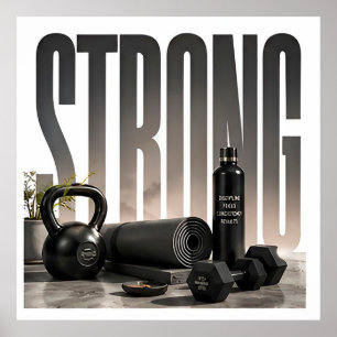 Sterke Luxe Fitness Editoriale Grafiek Poster