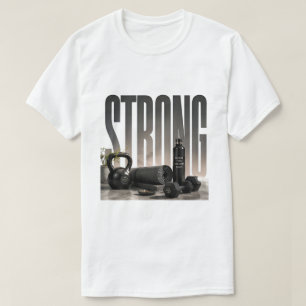 Sterke Luxe Fitness Editoriale Grafiek T-shirt