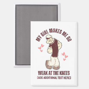 Sterke man Fun Valentijnsdag Zwak in de Knieën Magneet