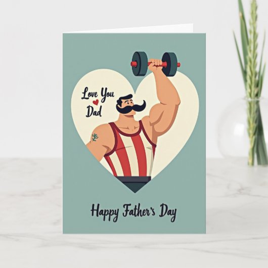 Sterke man Lief je papa kaart (Voorkant)