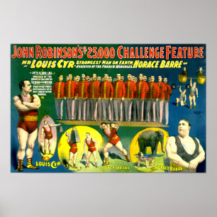 Sterke Mannen Circus Show Vintage 1898 Poster