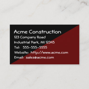 Sterke Masculine Geen Frills Brown en Zwarte Plain Visitekaartje