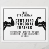 Sterke minimalistische fitnesstrainer flyer (Voorkant)