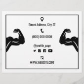 Sterke minimalistische fitnesstrainer flyer (Achterkant)