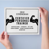 Sterke minimalistische fitnesstrainer flyer (Hand)