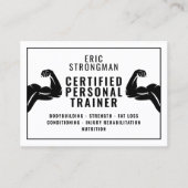 Sterke minimalistische fitnesstrainer  visitekaartje (Voorkant)