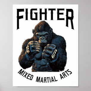 Sterke Mma Gorilla - Boksen En Kooi Vechten  Poster