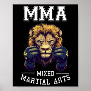 Sterke MMA Leeuw - Thaise bokskooi vechten Poster