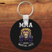 Sterke MMA Leeuw - Thaise bokskooi vechten Sleutelhanger (Voorkant)