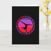 Sterke moed voor meisjes Gymnastiek Kaart (Gele Bloem)