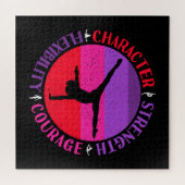 Sterke moed voor meisjes Gymnastiek Legpuzzel (Horizontaal)