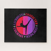 Sterke moed voor meisjes Gymnastiek Legpuzzel (Horizontaal)