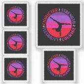 Sterke moed voor meisjes Gymnastiek Sticker (Voorkant)